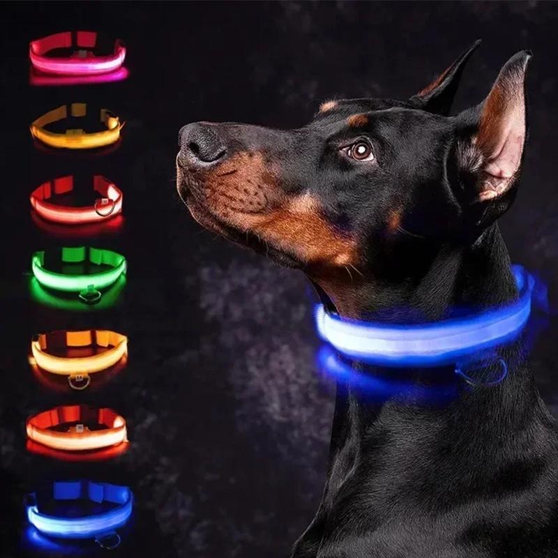Adjustable Flashing Rechargea Luminous Collar Night Anti-Lost Dog Light HarnessFor Small Dog Pet Products LED Glowing Dog Collar