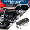 Muffler Heat Guard with Clamp/Exhaust Pipe Head Shield Cover for Motorcycle/Heat Insulation Carbon Fiber 145x62mm / 1 Set Black