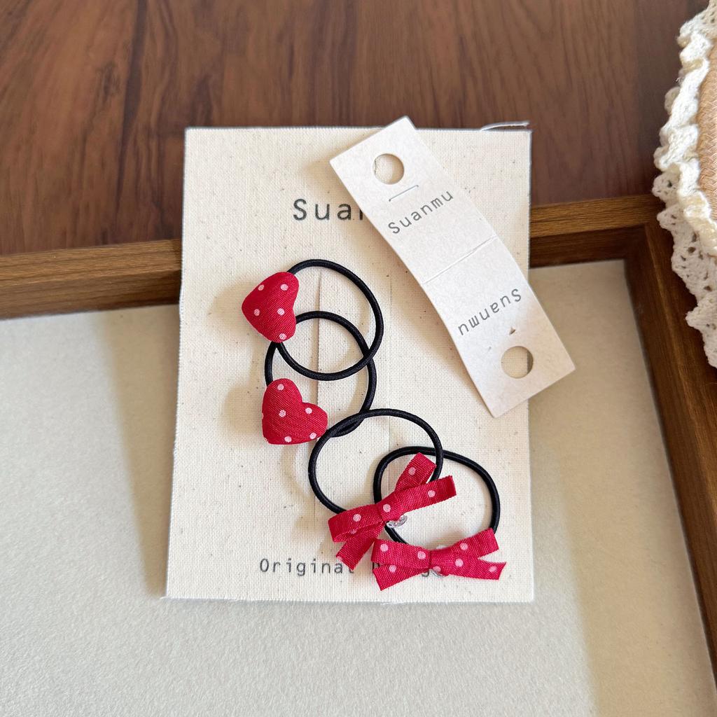 New Baby Denim Love Bow Hairpin Hairband Children's Side Bangs BB Pinch Rubber Headwear Girls Kids Hair Accessories