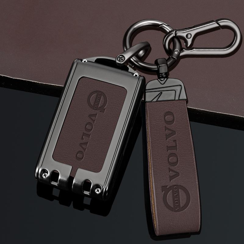For Volvo XC40 XC60 S90 XC90 V90 T5 T6 T8 Polestar 1 2 C30 2019 2020 Leather Car Key Case Cover Shell Fob Keychain Accessories