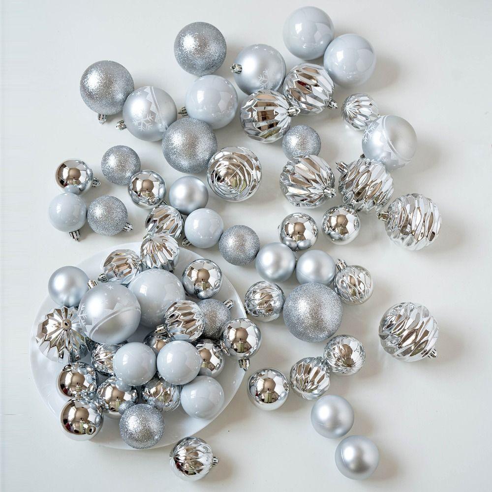 48PCS Fashion Plastic Christmas Ball Set 5cm 8cm Suspensable Christmas Tree Balls Multicolor Xmas Baubles Party
