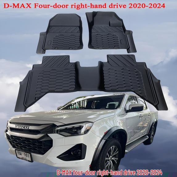D-MAX 2020-2024 TPE Floor Mats Full Coverage Non-Slip Waterproof Eco-Friendly Black nero