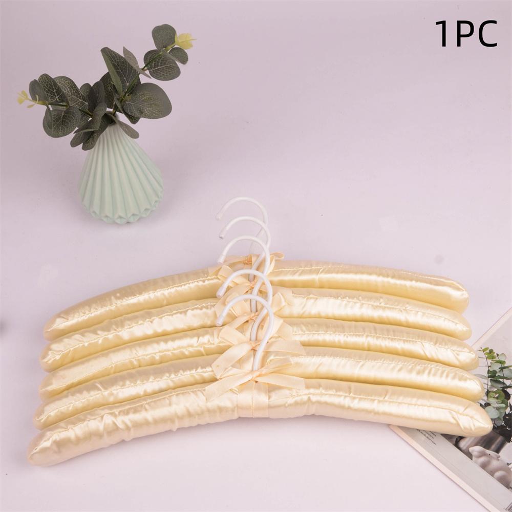 1PC Satin Padded Clothes Hanger Silk Wrapped Coat Rack Wrinkle Non-slip Coat Hanger Dress Clothes Sponge Hanger