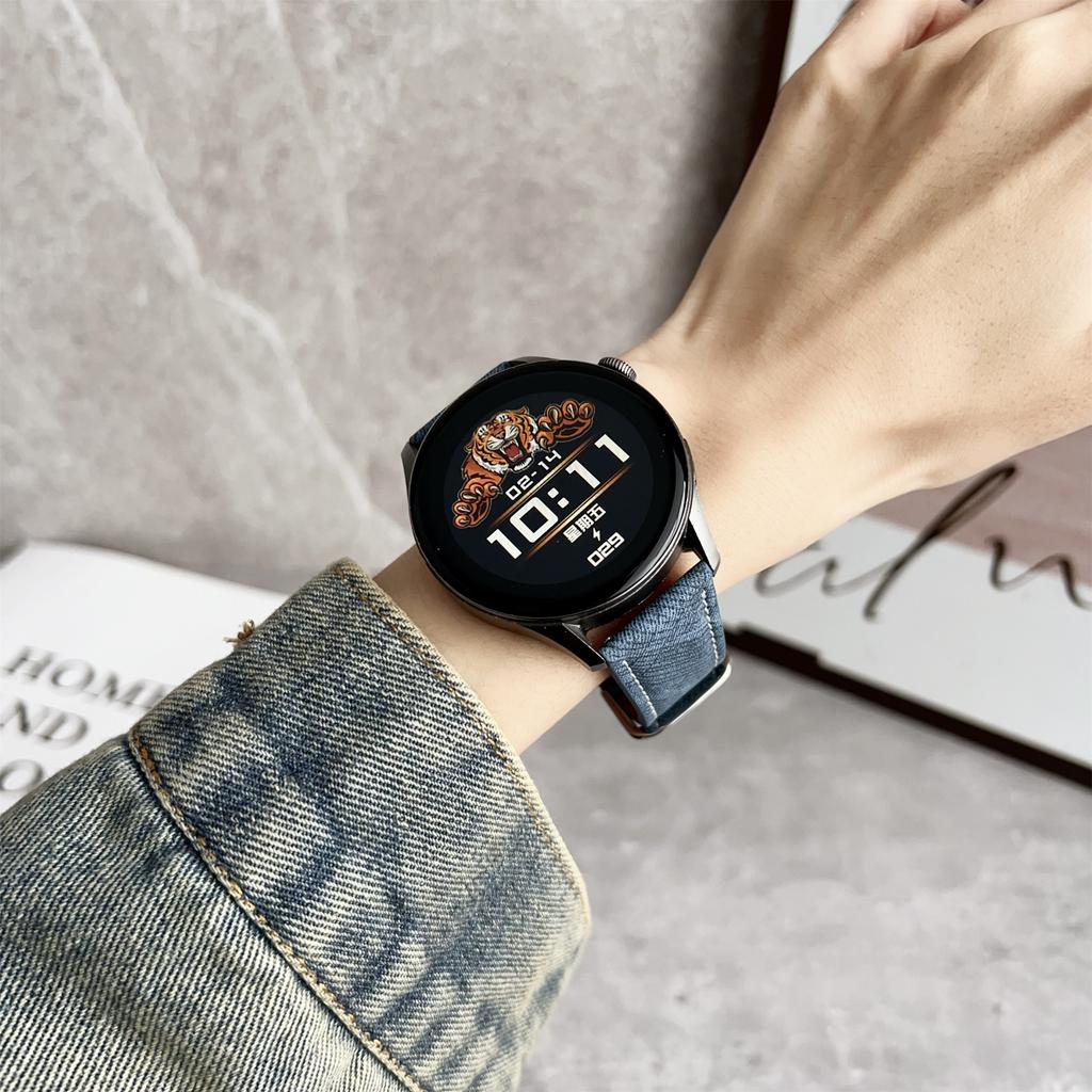 For Samsung Galaxy Watch7/Watch6 Watch Bands Universal 20mm Leather Wrist Strap with Steel Buckle