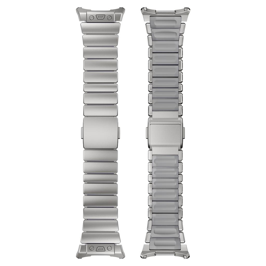 Titan-Uhrenarmband für Samsung Galaxy Watch 8 Classic 46mm 44mm Lückenlos Metall-Gummi-Armband für Samsung Galaxy Watch7 Ultra 47mm 2025/2024 Manschettenarmband