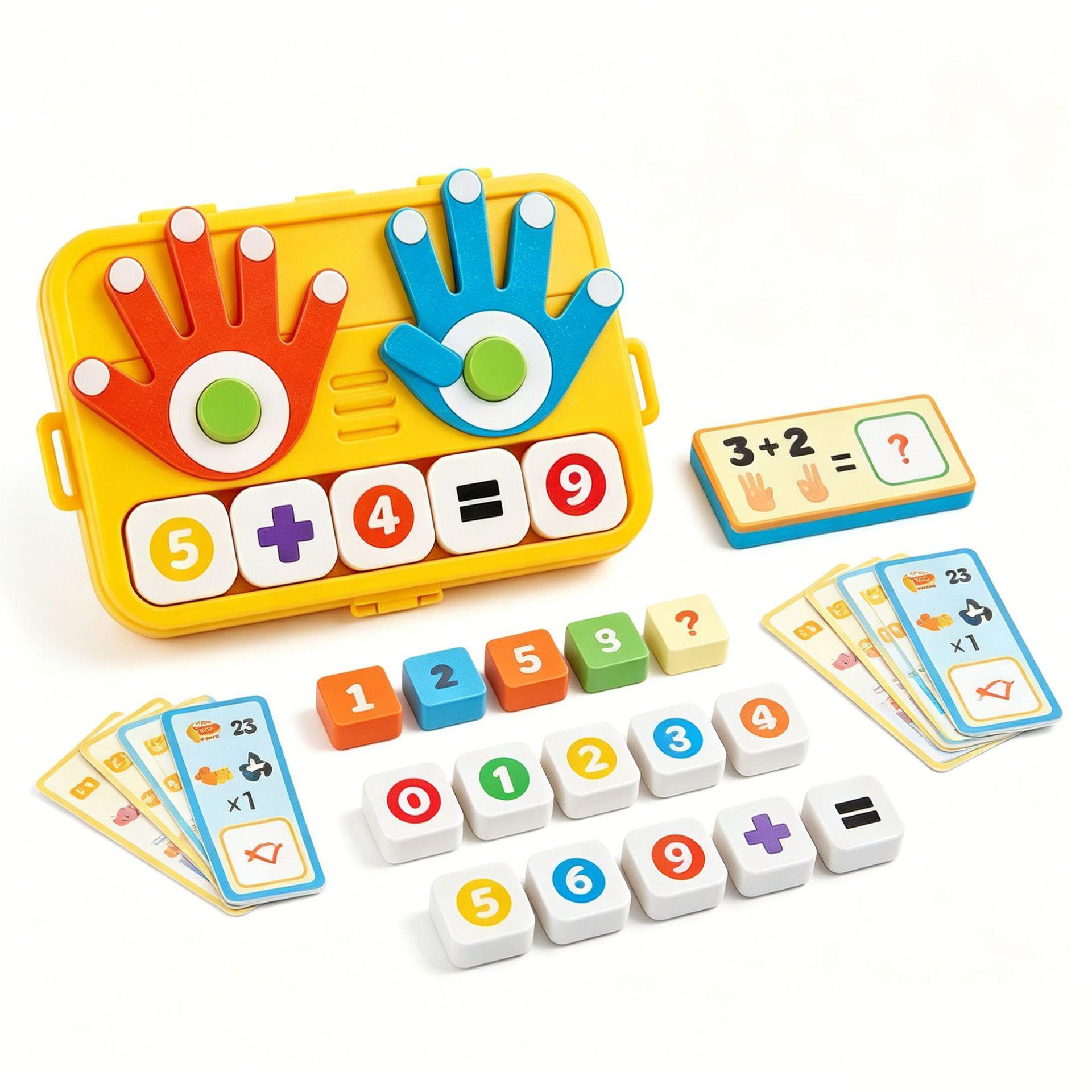 Math Finger Counting Wooden Number Math Learning Games Montessori Toys Intellectual Development Teaching Aids For Kids