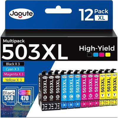 12 Packages 503XL Ink Cartridges Compatible with Cartridge Epson 503 503XL for Epson Expression Home XP-5200 XP-5205