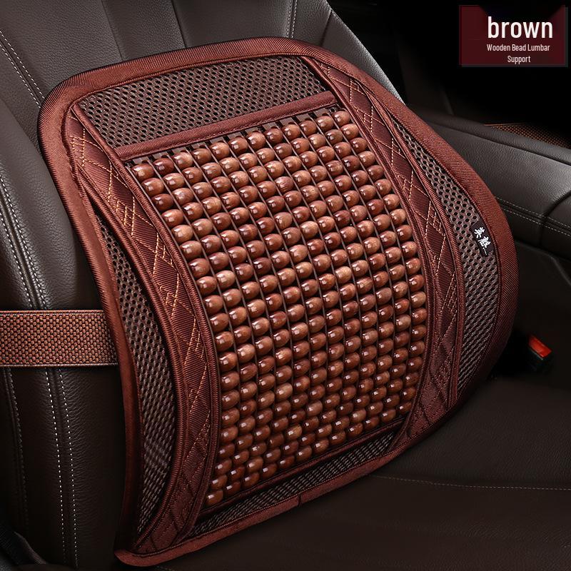 2024 Summer Car Seat Cushion with Wooden Bead Lumbar Support