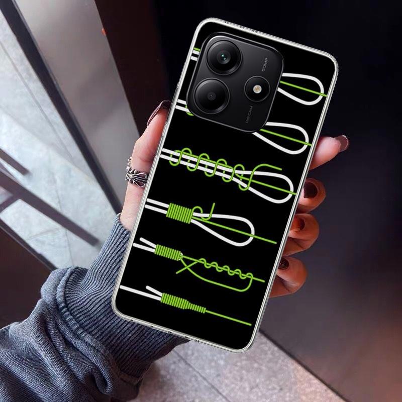 

Carp Fish Fishing Rod Hook Phone Case For Xiaomi Redmi Note 10 11 12 13 14 15 Pro Plus 11S 12S 14S 11T 11E 10S Soft TPU Back Cov Redmi Note 15 Pro 5G