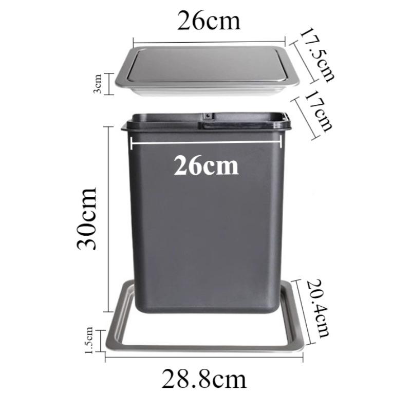 

Shaking Countertop Trash Bin Built in Sink Litter Bins Luxury Stainless Steel Dustbin Large Capacity Kitchen Dustbins with Lid