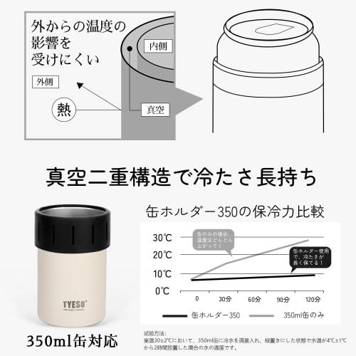 TYESO Tumbler Can Holder, Keeps 350ml Cans Cold and Warm, Non-Slip, Vacuum Insulated (Black, 350ml)