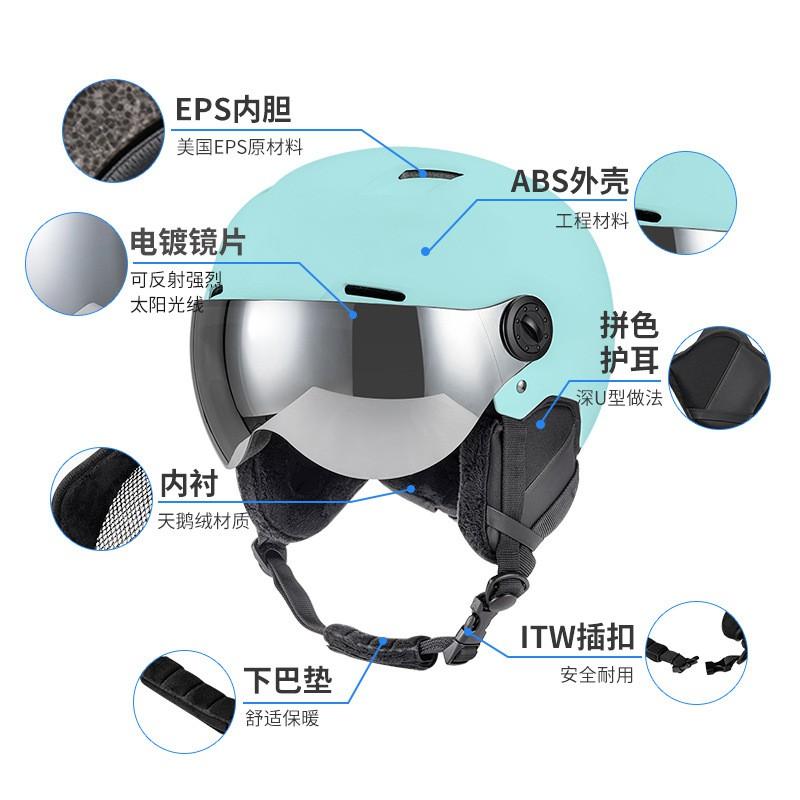 Unisex Ski Snowboard Helmet With Removable Goggles Adults Kids ABS EPS Safety Headgear Outdoor Winter Sports