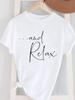 (Asian Size) Women's Top T Female Print Short Sleeve T-shirts Fashion flower letter O-neck Casual Clothing  Graphic Tee
