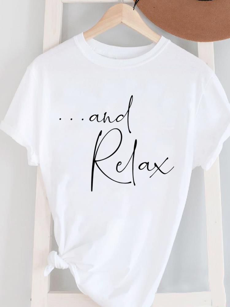 (Asian Size) Women's Top T Female Print Short Sleeve T-shirts Fashion flower letter O-neck Casual Clothing  Graphic Tee
