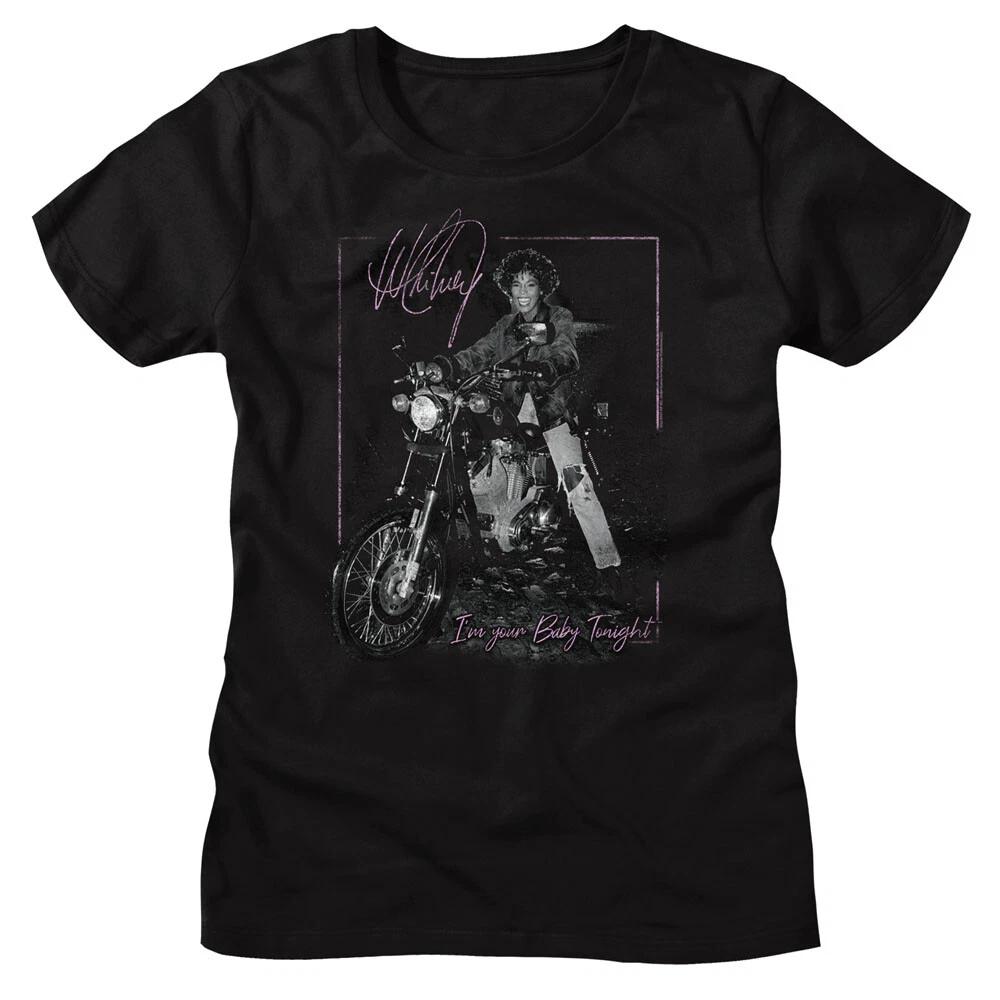Whitney Houston Motorcycle I m Your Baby Tonight Women s T Shirt R & B Music L