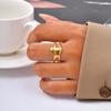 Adjustable Stainless Steel Finger Ring for Women Heart-Shaped Double Layer Opening Rings Dainty Jewelry Valentine Gifts