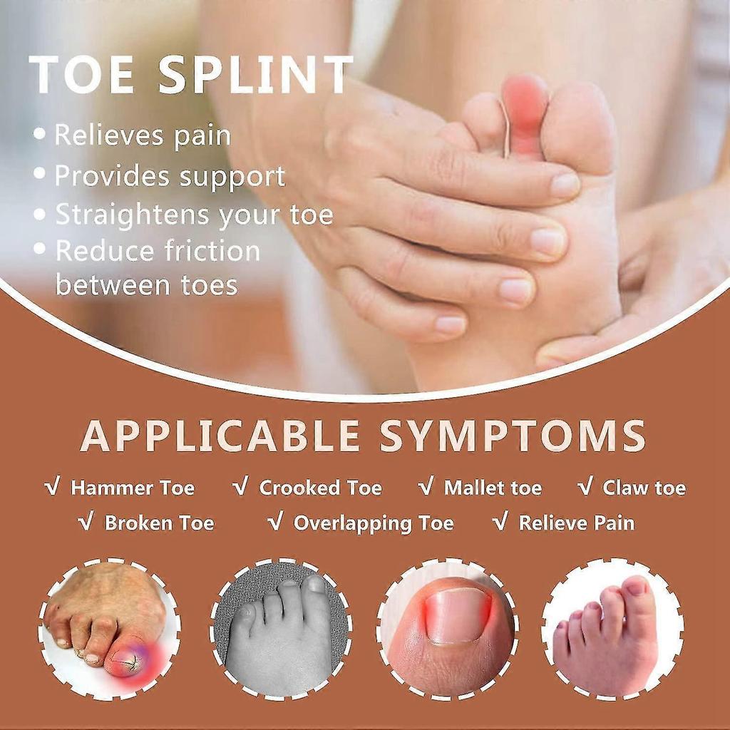 Toe Splint, Toe Corrector Brace, Toe Straightener For Hammer Toe, Crooked Toe, Mallet Toe, Bent Toe, Claw Toe, Toe Wrap To Align And Support Broken To