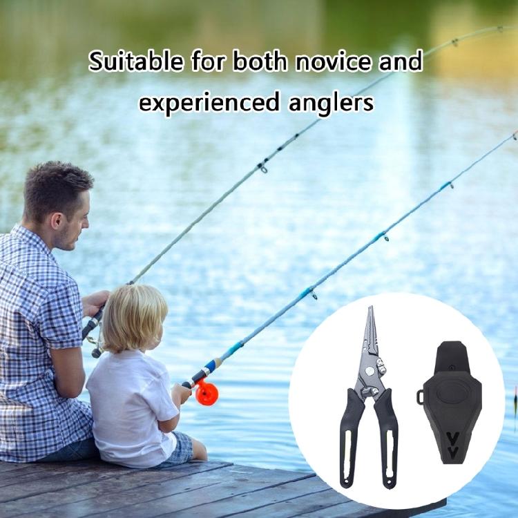 Metal Plier Fishing Plier with Safety Lock Storage Bag Fishing Tackle Fishing Multitool Hook Remover Fishing Line Cutter