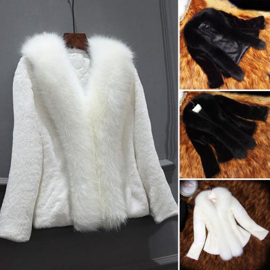 Women's Fuzzy Winter Coat Faux Fur Trim Warm Jacket Open Front Cardigan Ladies Autumn Winter Fleece Outerwear