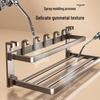 No-Drill Foldable Bathroom Towel Rack with Hooks and Storage Shelf