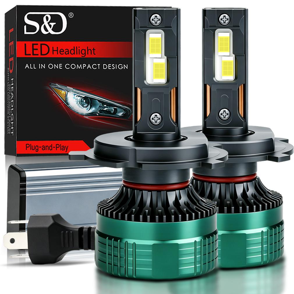 2 st H7 H4 LED-strålkastarlampor 6000K H1 H8 H11 LED 9005 HB3 9006 HB4 Billampa Hög Effekt 140W 50000LM Canbus CSP-chip Strålkastare