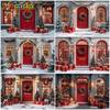 Mocsicka Christmas Photography Backgrounds Xmas Tree Decor Family Festival Party Photo Backdrops Winter Snow Door Pattern Banner