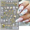 Nail Art Stickers Ins Spring Small White Flower Sunflower Butterfly Tough And Thin Series Adhesive Nail Stickers
