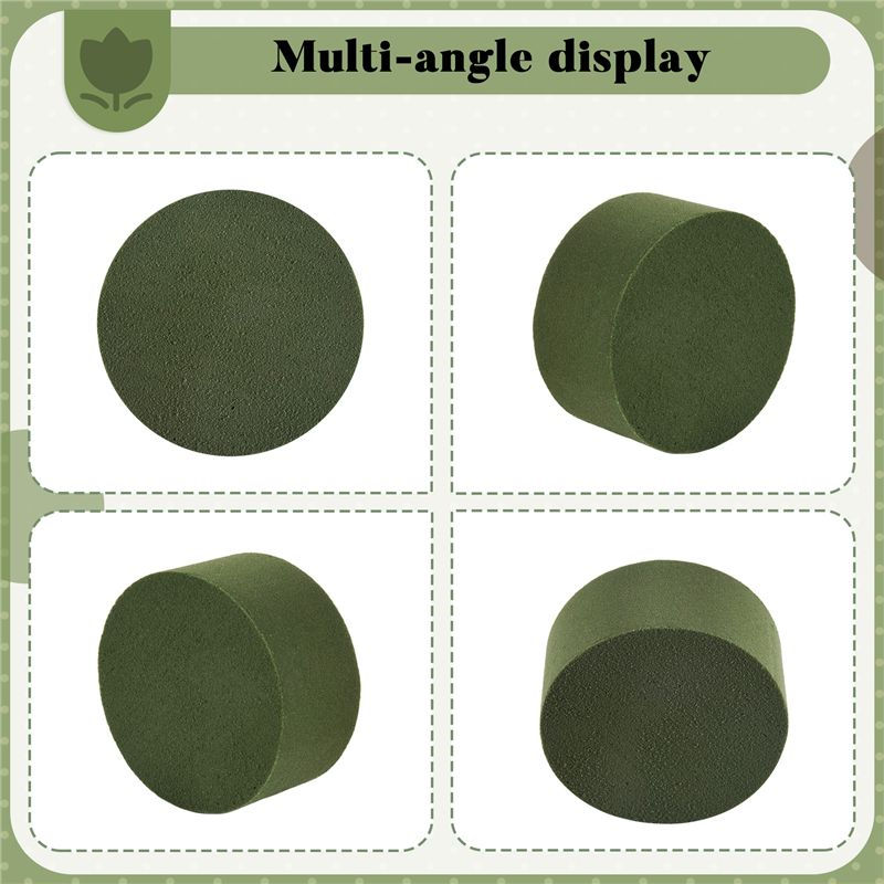 A84E-Floral Foam 12 Pcs Dry &Wet Flower Foam Round Florist Blocks Flower Foam For Fresh Or Artificial Flowers