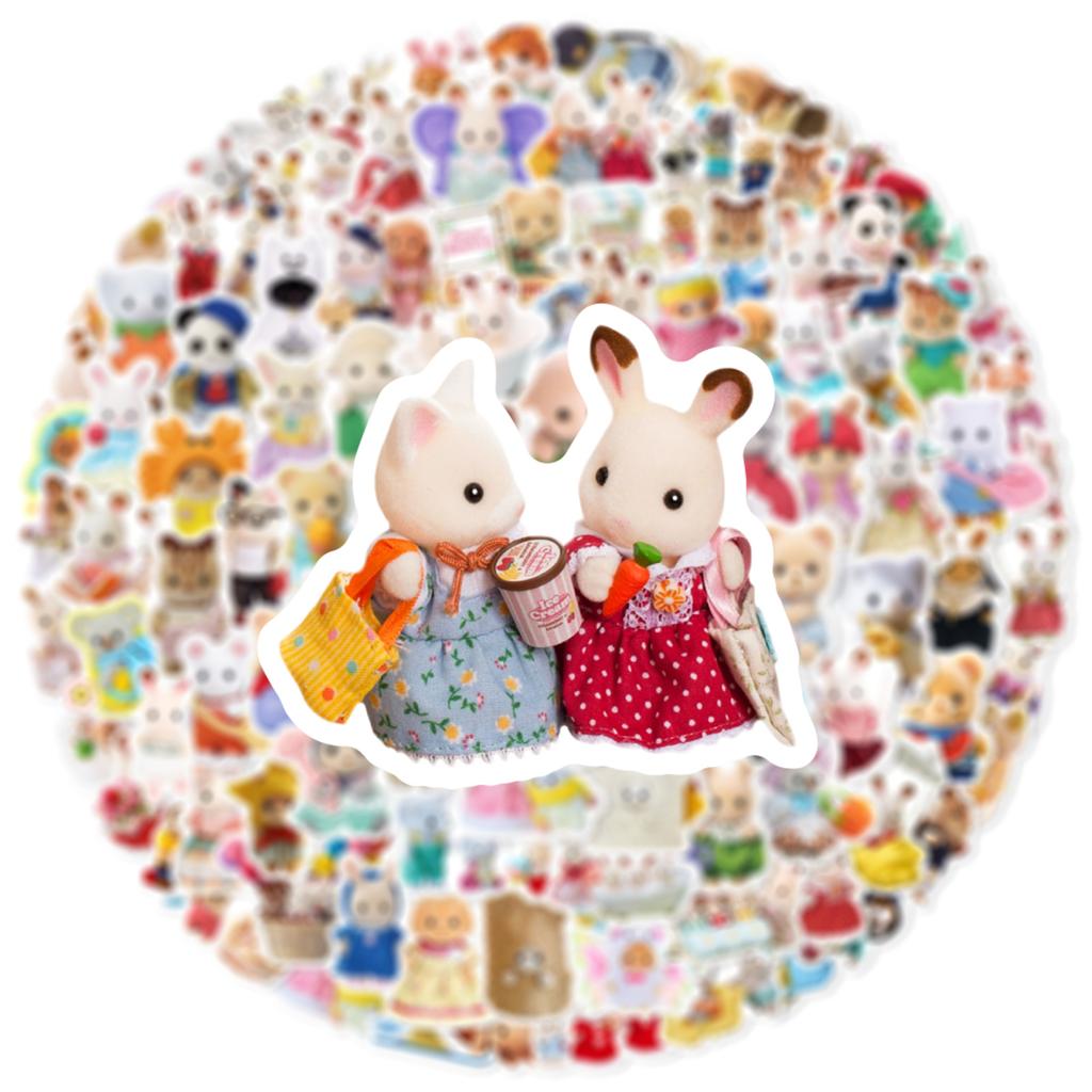 100pcs Sylvania Family Graffiti Phone Case Tablet Laptop Guitar Children's Sticker