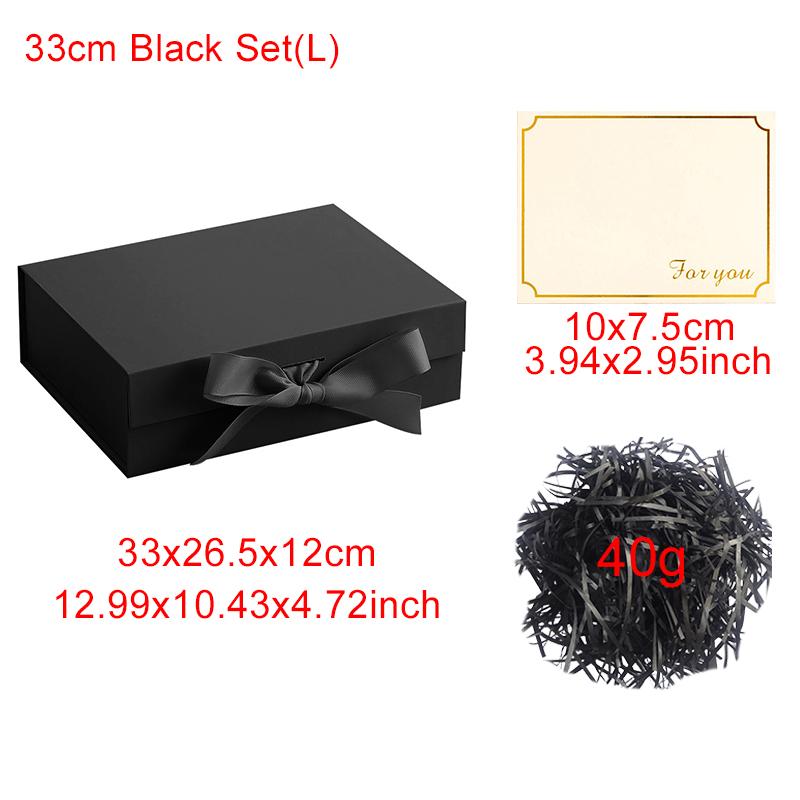 

33cm Size Ribbon Gift Box Set Luxury Party Wedding Souvenir Luxury Gift Box with Raffia Grass Festival DIY Wrapping Gadgets ZYF Other