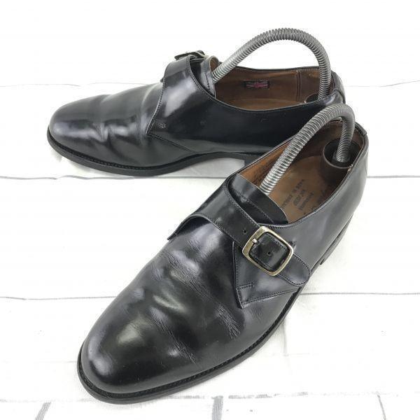 England Made/Alfred Sargent/Leather Monk Strap Shoes/7/25.5/Black/