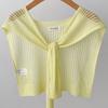 Summer Knitted Shawl Solid Color Neck Guard Scarf Fashion Thin Knotted Cape  for Women