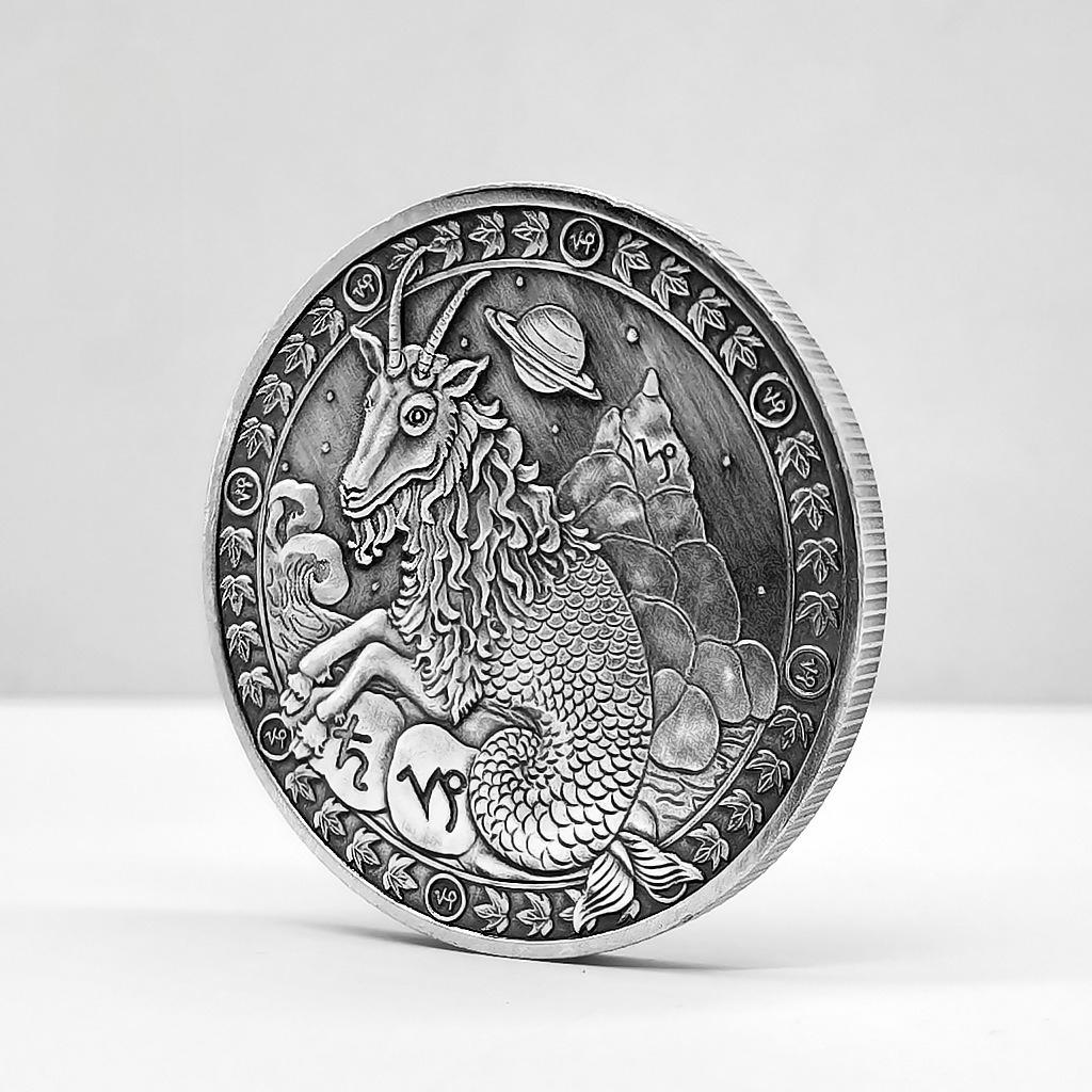 Monete d'Argento Zodiacali, Dodici Segni Zodiacali, Monete Creative, Capricorno, Leone, Vergine, Regali in Metallo