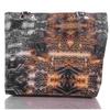 Beach Bag with Snake Print and Zipper