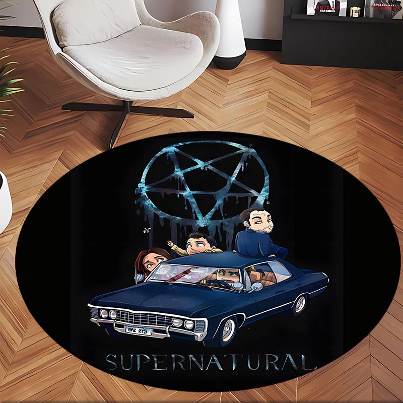 Supernatural (5) Round Office Rug Decorative Floor Rug for Office Bedroom Living Room and Home Space