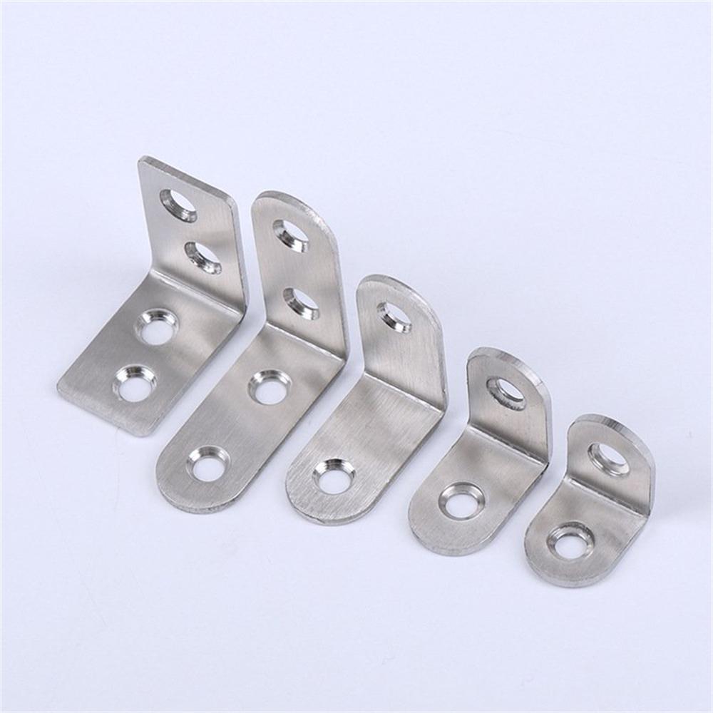 Stainless Steel Corner Code 90 Degree Right Angle Fixator Angle Iron L-shaped Triangular Bracket Layer Plate Furniture Tool