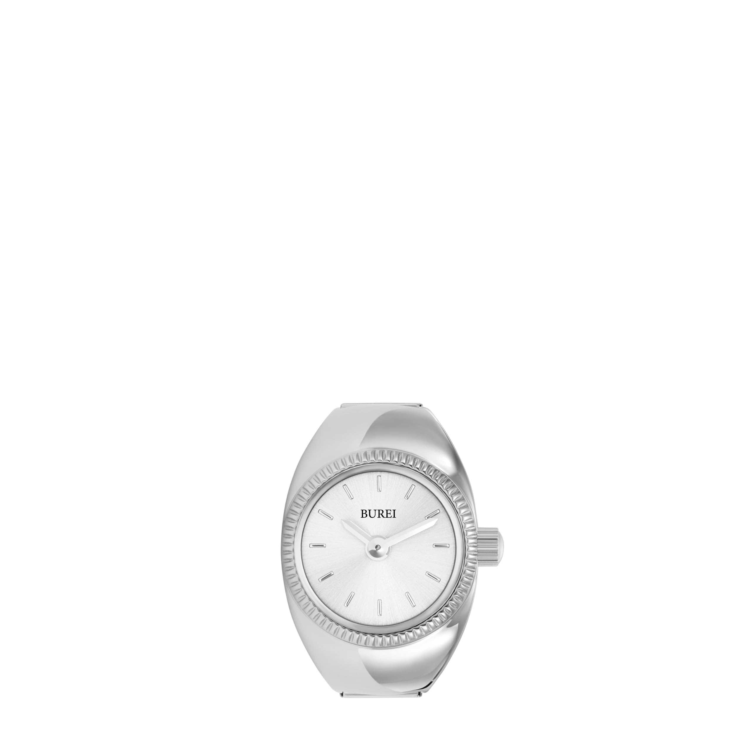 

BUREI Women s Analog Quartz Ring Watch, Waterproof, Silver, Simple, Stylish, Cute Mini Ring Watch, Unisex, Easy to Read, Elastic Stainless Steel Strap