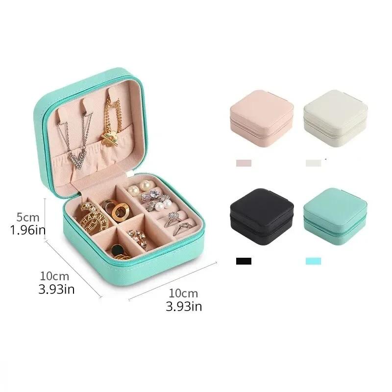 Mini Portable Jewelry Box Ins Simple Travel Pu Jewelry Box Necklace Earrings Jewelry Box Storage Box Jewelry Box Organizer