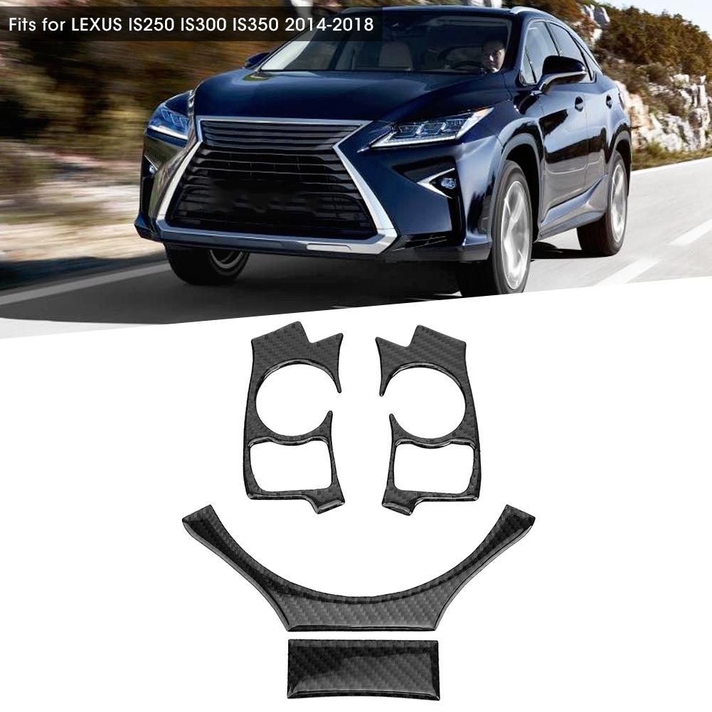 Conjunto de 4 Peças Capa de Acabamento do Volante em Fibra de Carbono Carro Remodelação Serve para LEXUS IS250 IS300 IS350 2014 2018 Tipo B
