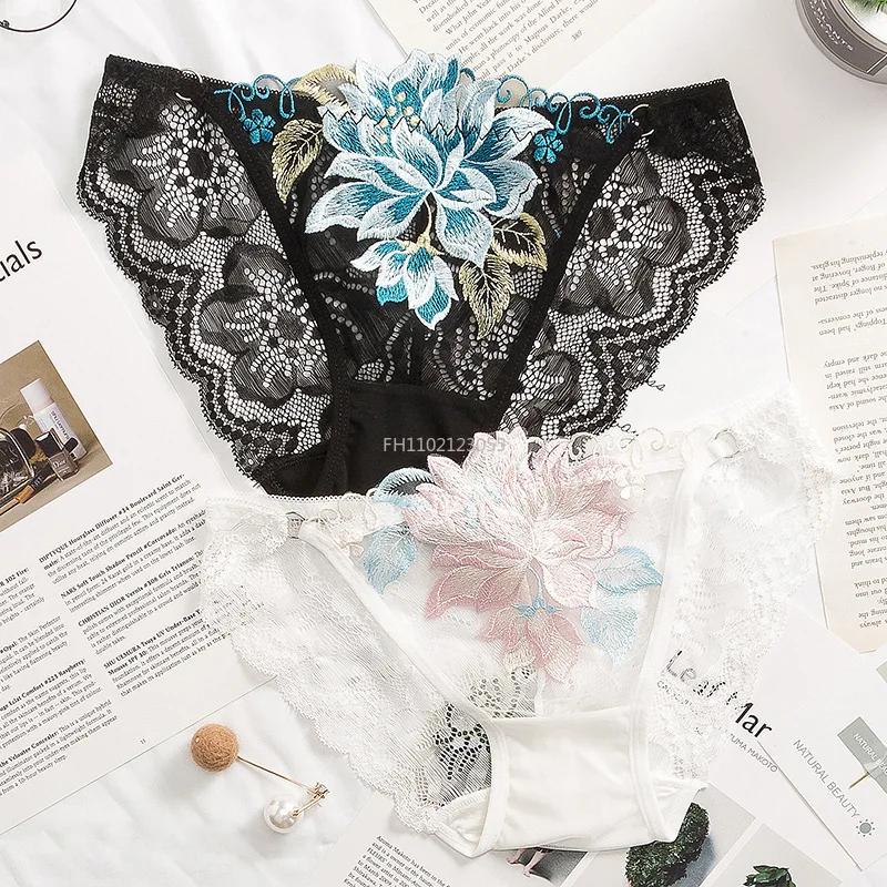 Beautiful Lace Leaves Women's Sexy Lingerie Thongs G-string Underwear Panties Briefs Ladies T-back Women's Low Rise Panties