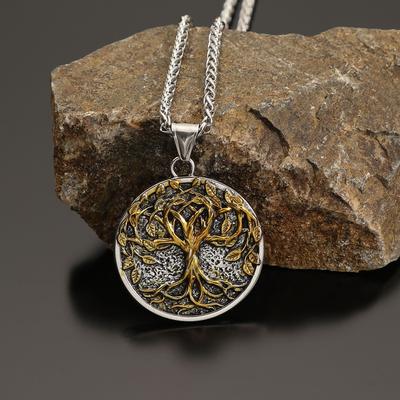 Vintage Viking Tree of Life Pendant Necklace Men's Women's Party Valentine's Day Mother's Day Father's Day Birthday Gift