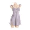 Plus Size Backless Ice Silk Push-Up Camisole Nightgown Robe Set