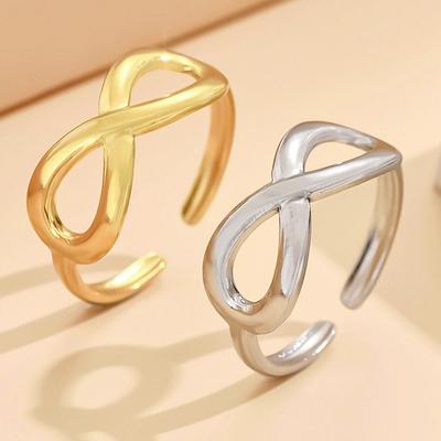 Elegant Adjustable Bow Ring - Non-Fading Stainless Steel with Vacuum Gold Plating