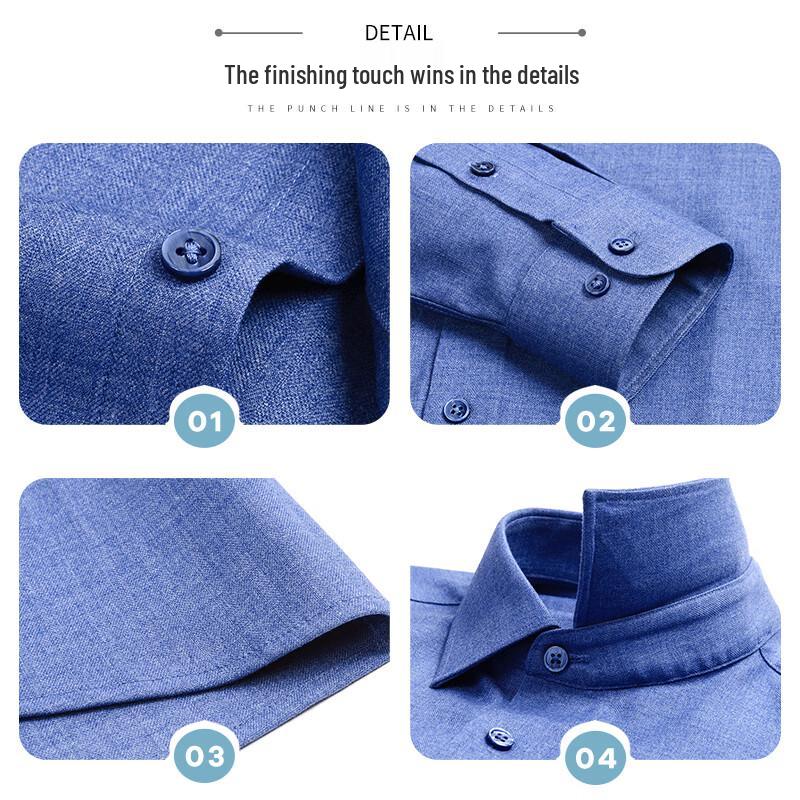 FIRS Men's Wool Blend Brushed Business Casual Long-Sleeve Shirt