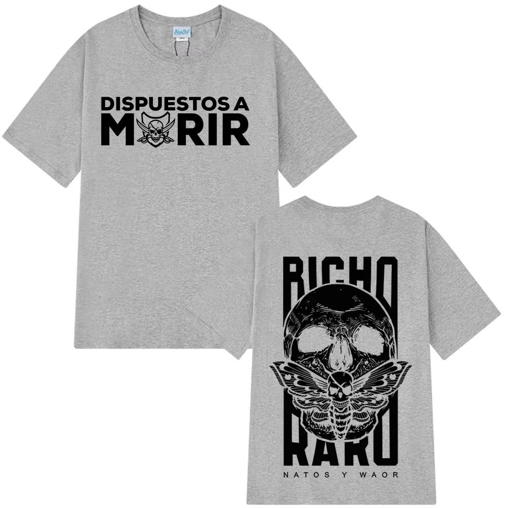 Rapper NATOS WAOR Bicho Raro Schwarz Skelett 2025 Gothic Hip-Hop T-Shirts Mode T-Shirts Männer Frauen Y2k Kleidung Baumwoll-T-Shirts