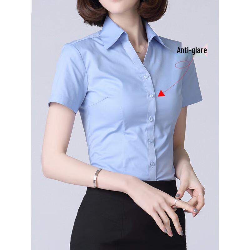 Terman Women s V-Neck Short Sleeve Work Shirt M