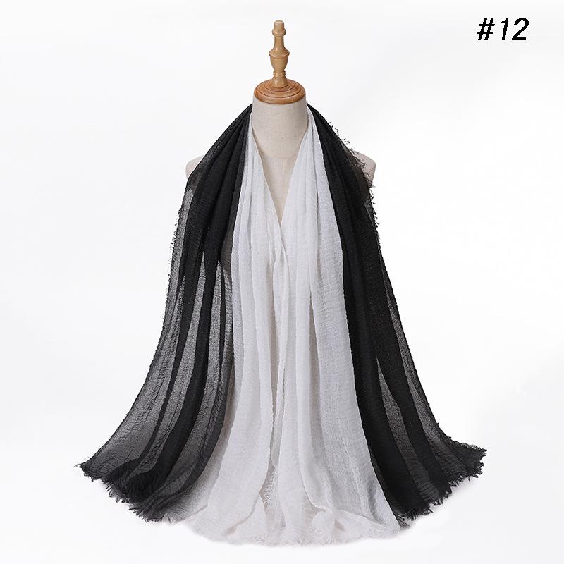 Gradient Color Cotton Linen Scarf Travel Camping Shade Long Scarves Shawl Head Wraps Headscarf Neckerchief Women Muslim Hijabs