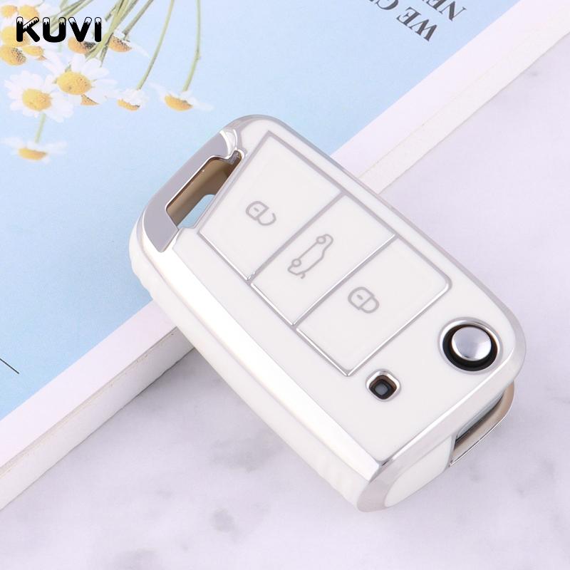 Tpu Car Remote Key Case Cover Shell For Vw Volkswagen Golf 7 Mk7 Tiguan Mk2 For Seat Ateca Leon Fr 2 Ibiza For Skoda Octavia A7