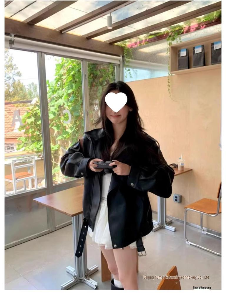 Women's Petite Cool & Sassy Leather Jacket - Trendy Spring 2025