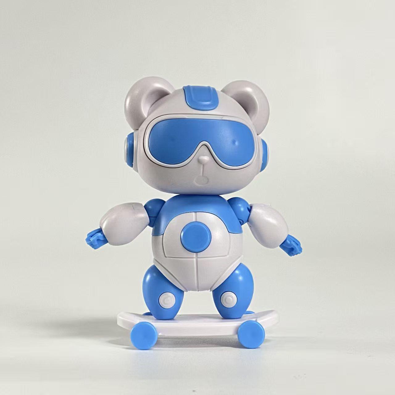 Интерактивная образовательная игрушка-скейтборд с мишкой для детей, сделай сам